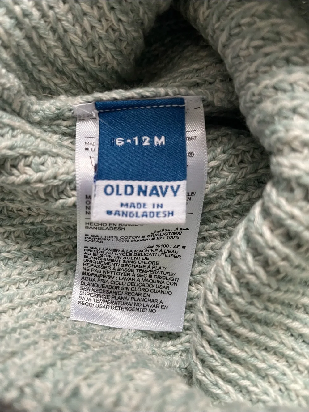 Old Navy Navy Hooded Knit Cardigan with Light Blue Knit Beanie